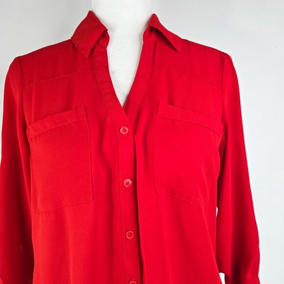 Express Red The Portofino Roll Tab Shirt - Picture 3 of 7